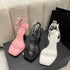 Luxury Square Toe Cross Strap Heels